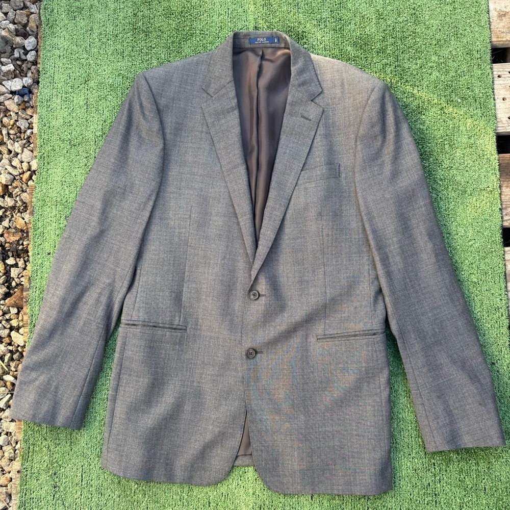 Men's Polo Ralph Lauren Italian Made Wool Gray Connery Sport Coat Blazer 44L